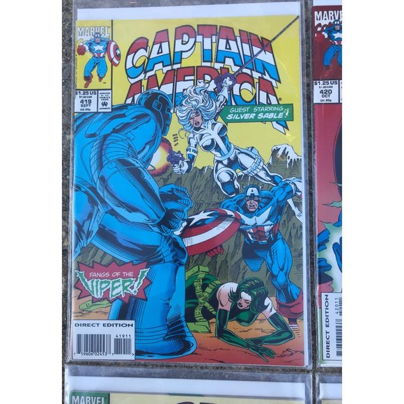 CAPTAIN AMERICA 419, 420, 421, 423 Silver Sable! Viper! Blazing Skull! Namor! VF - Picture 2 of 5